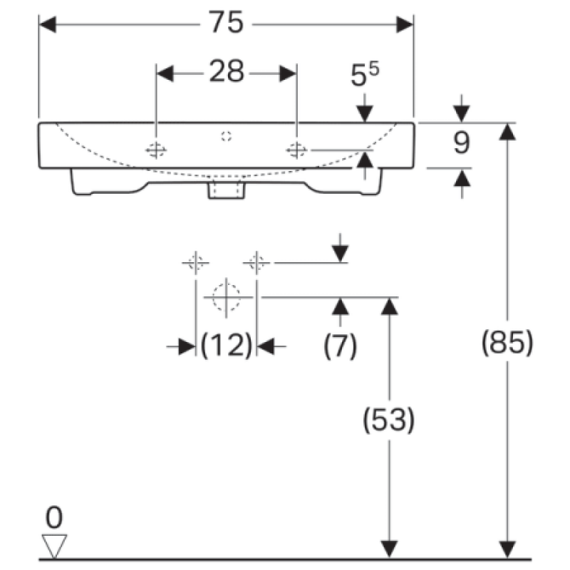 Раковина Geberit iCon 750х485 мм 124078000