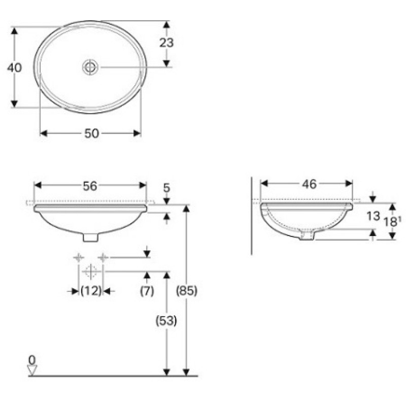 Раковина Geberit VariForm 500х460 мм 500.755.01.2