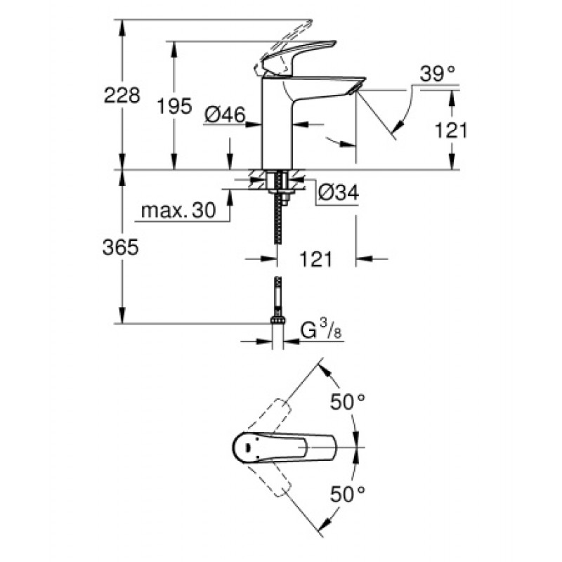 Смеситель для раковины Grohe Eurosmart 23324003