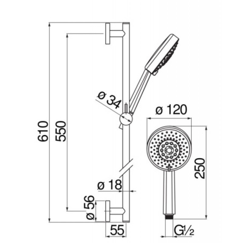 Душовий комплект Nobili AD140/54WM
