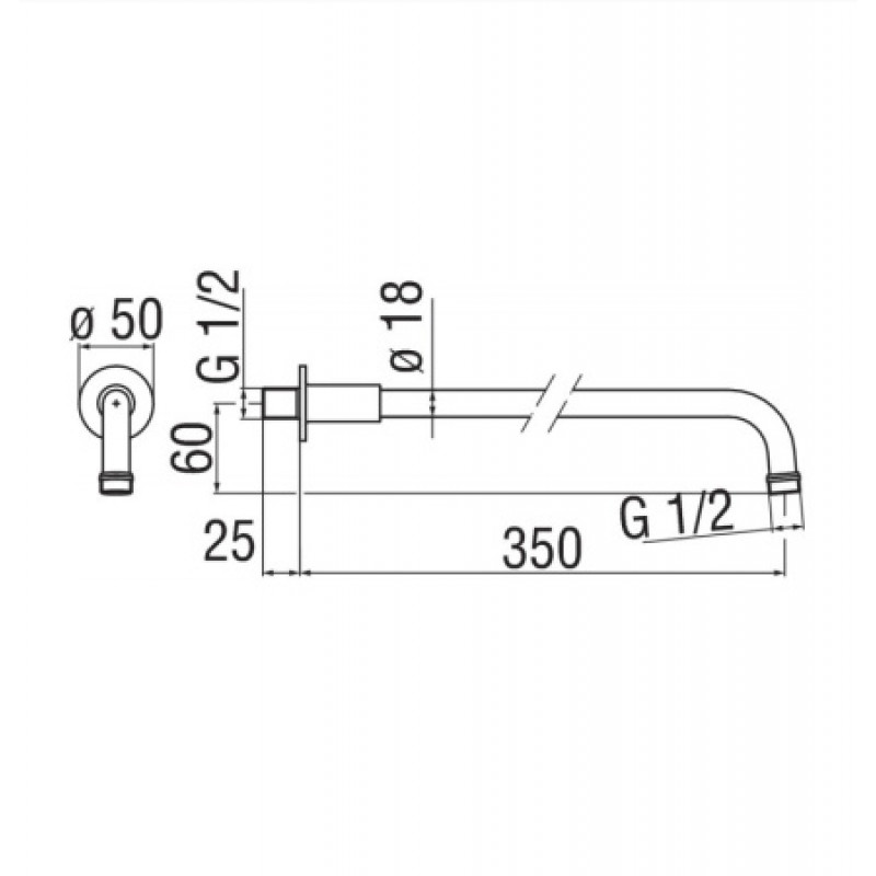 Настенный кронштейн Nobili 300 мм AD138/43CR