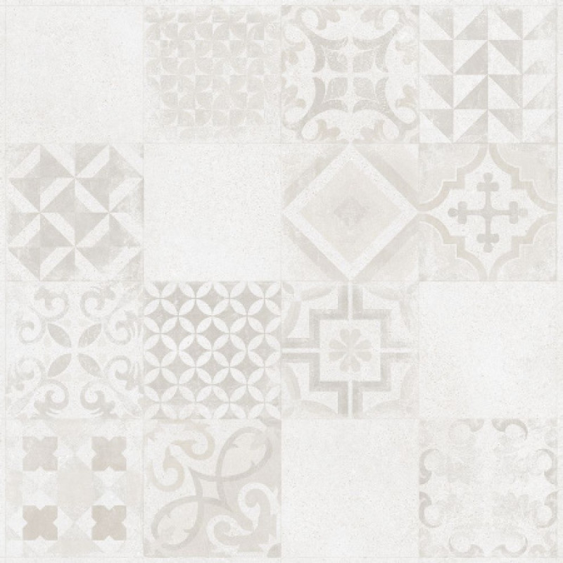 Керамічна плитка Rako BETONICO WHITE-GREY 598x598x10 мм DAK63795
