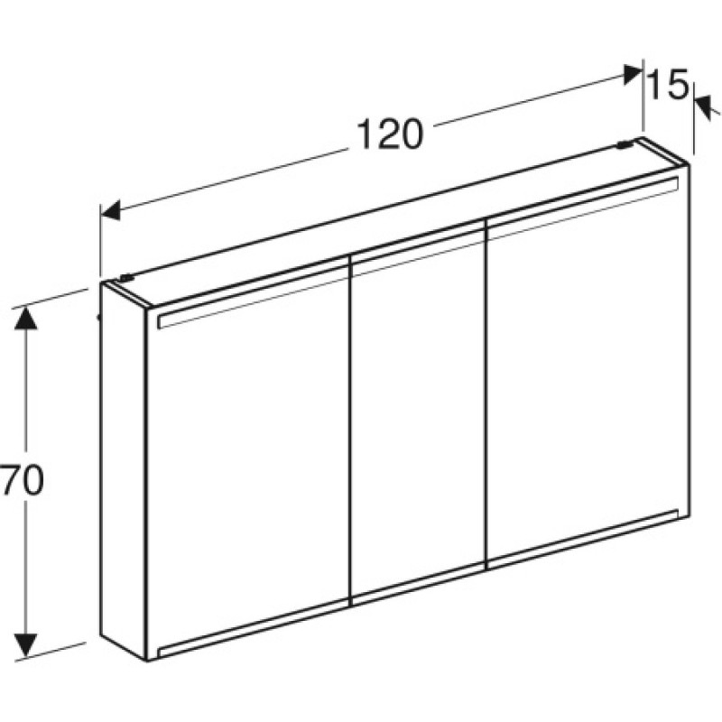 Шкафчик-зеркало с подсветкой Geberit Option 1200x700x150 мм 500.207.00.1