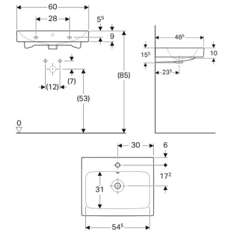 Раковина Geberit iCon 600х485 мм 124060000