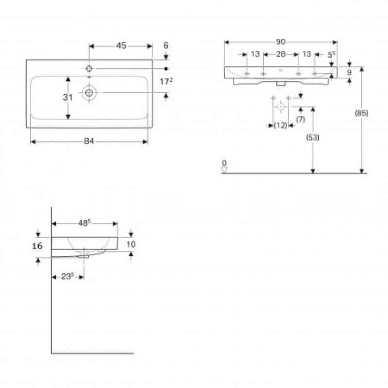 Раковина Geberit iCon 900х485 мм 124090000