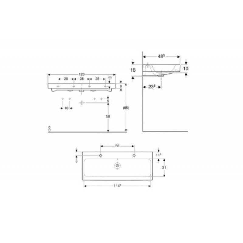 Раковина Geberit iCon 1200х485 мм 124020000