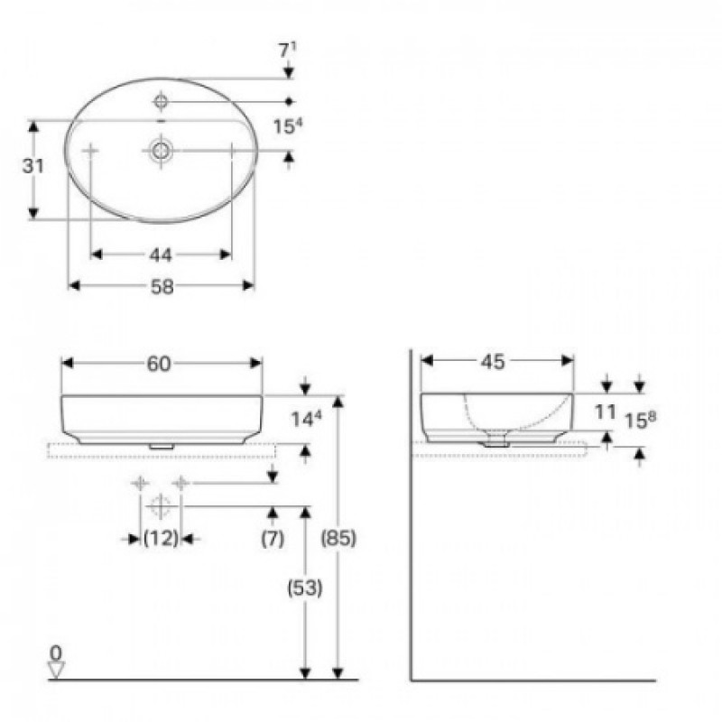 Раковина Geberit VariForm 400мм 500.768.01.2