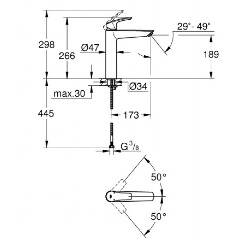 Смеситель для раковины Grohe Eurosmart 23971003