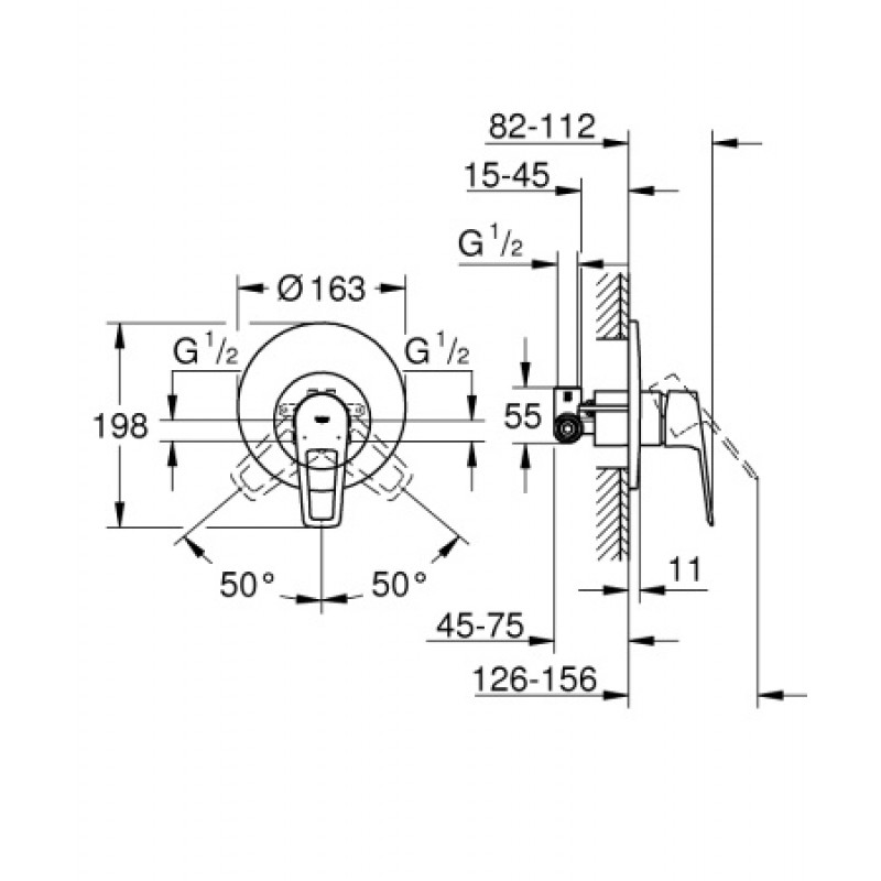 Змішувач прихованого монтажу Grohe BauLoop 29080001