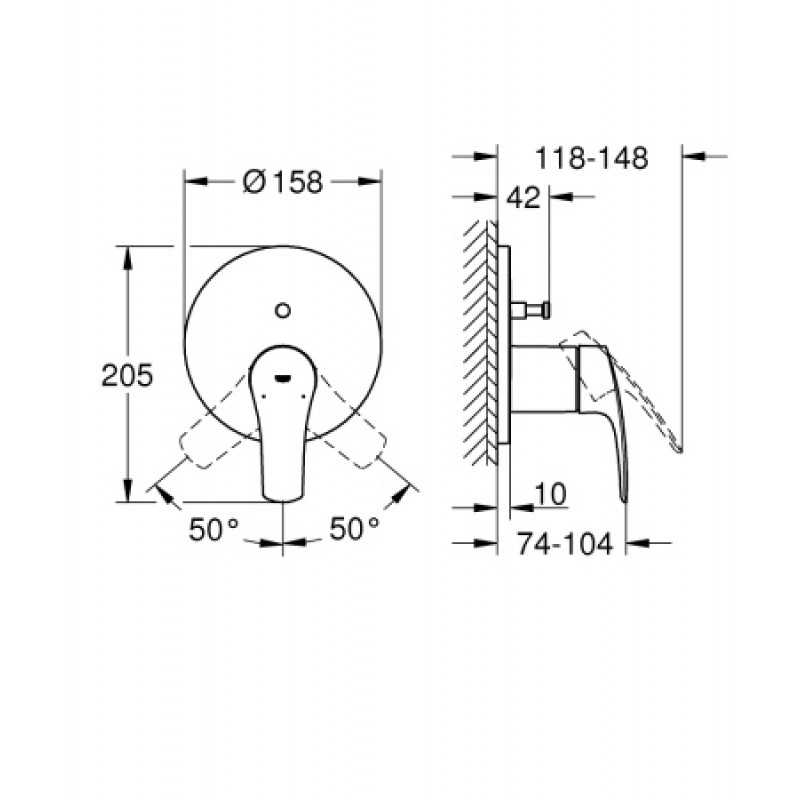 Змішувач прихованого монтажу Grohe Eurosmart 24043003