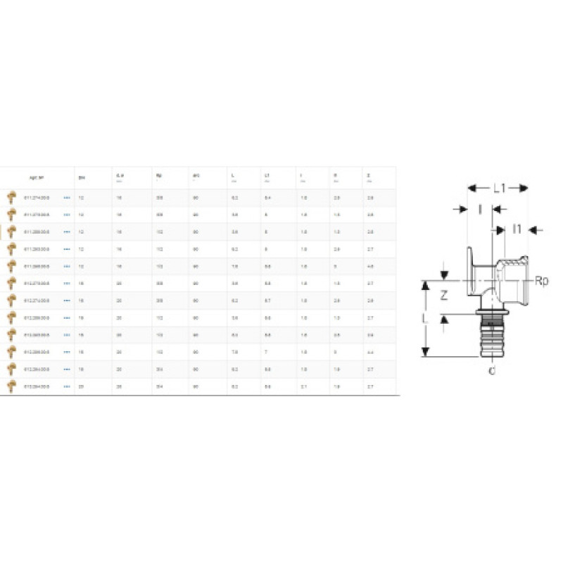 Колено настенное Geberit Mepla 16-1/2 L=3.6см 611.289.00.5