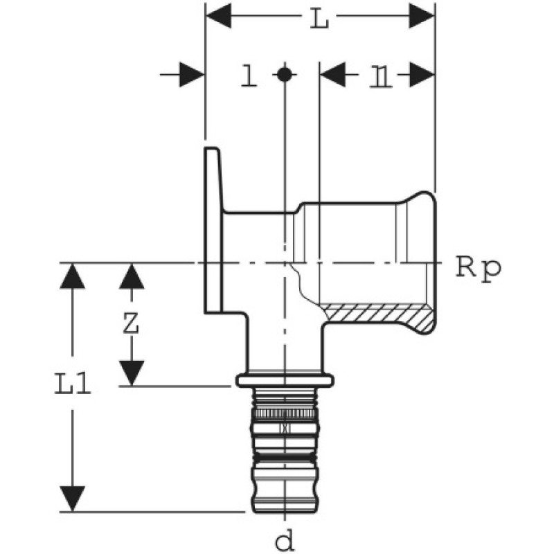 Колено настенное Geberit Mepla 16-1/2 L=7.8см 611.296.00.5