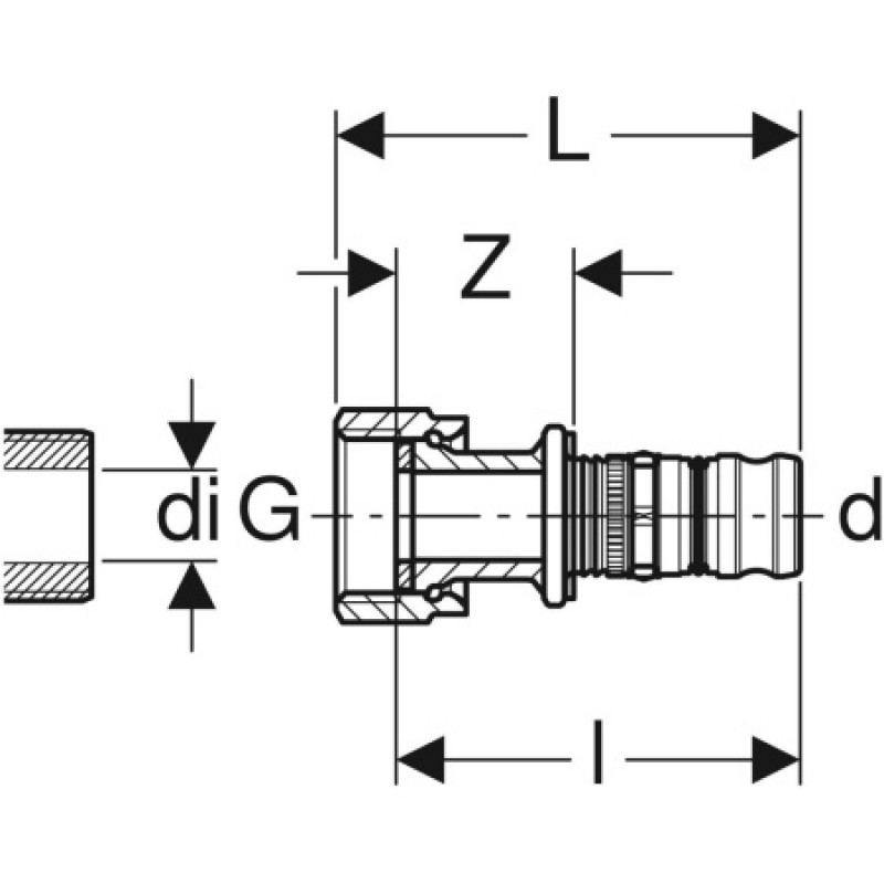 Коліно настінне Geberit Mepla 20-3/8 L=3.6см 612.273.00.5