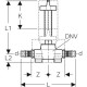 Коліно настінне прохідне Geberit Mepla 16-1/2-16 L=6.5см 601.273.00.5