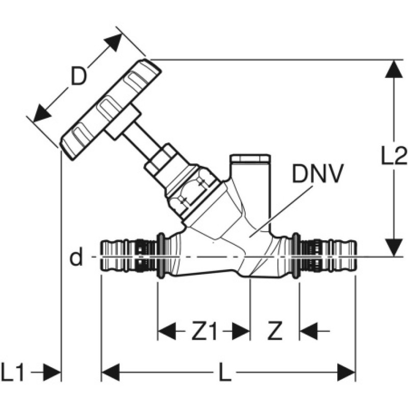 Коліно настінне прохідне Geberit Mepla 26-1/2-20 L=7.2см 603.275.00.5