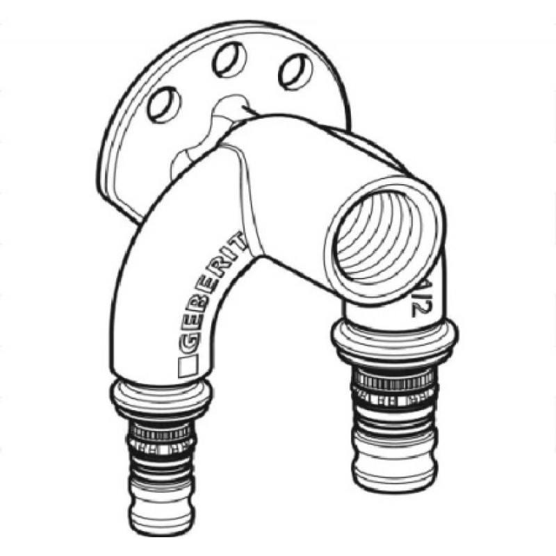 Коліно настінне прохідне Geberit Mepla 26-1/2-26 L=7.2см 603.273.00.5