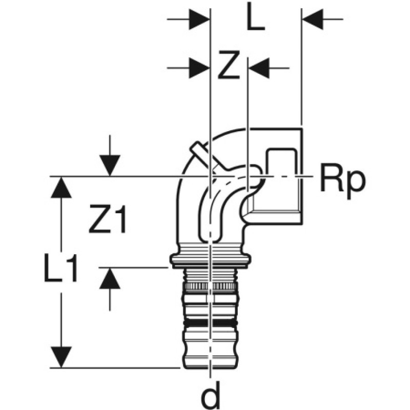 Перехідник Geberit Mepla з внутрішнім різьбленням 20-3/4 602.556.00.5