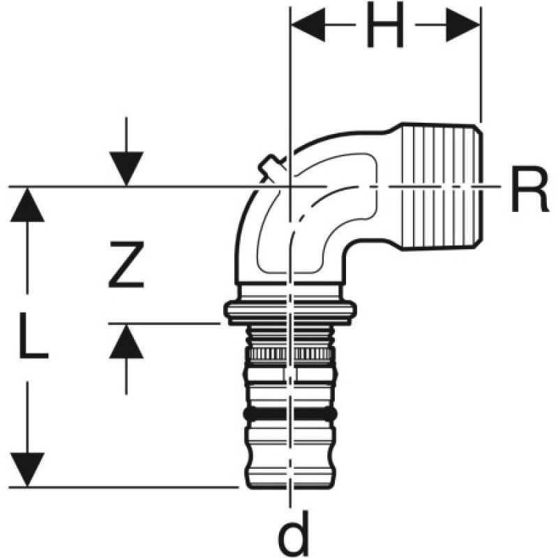 Перехідник Geberit Mepla із зовнішнім різьбленням 16-1/2 601.535.00.5