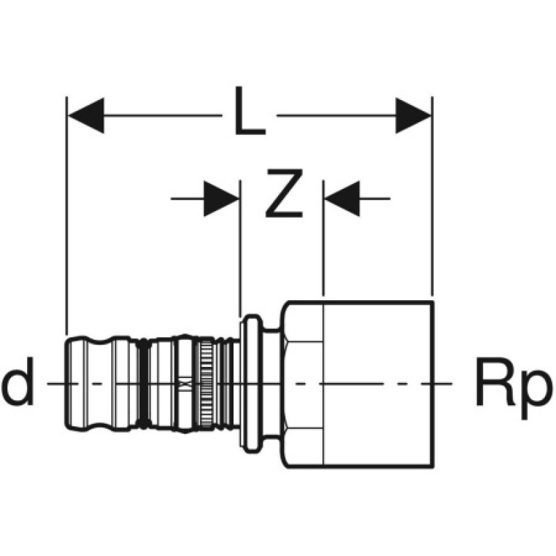 Перехідник Geberit Mepla на Mapress 50-42 606.508.00.5