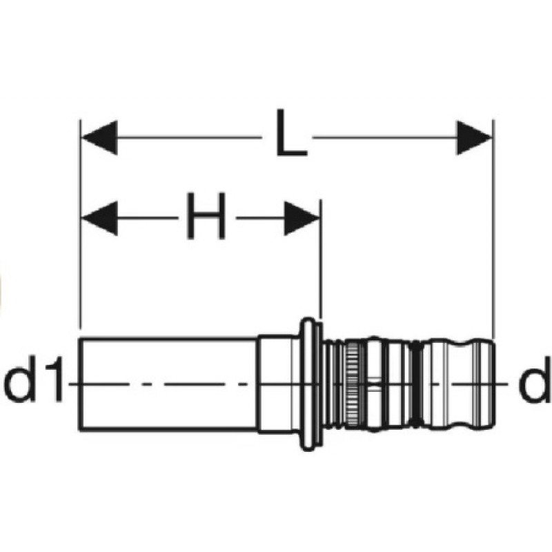 Перехідник Geberit Mepla на Mapress NPW 1.4401 26-22 603.510.00.5