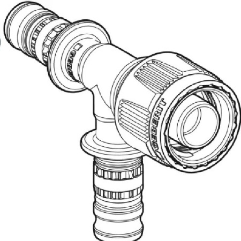 Трійник перехідний Geberit Mepla з MasterFix PVDF 16-16-1/2 621.454.00.5