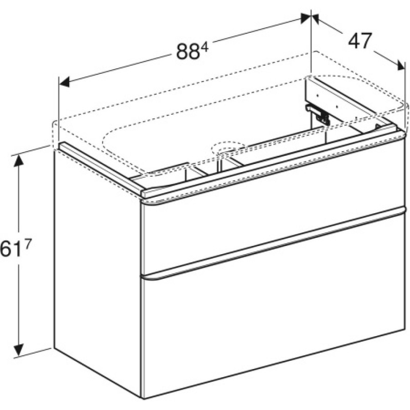 Тумба под умывальник Geberit Smyle Square 900х480 500.354.00.1