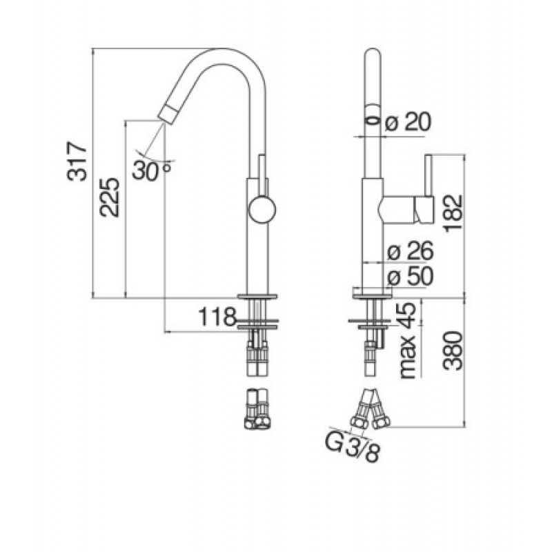 Смеситель для раковины Nobili Acquarelli AQ93128/2CR