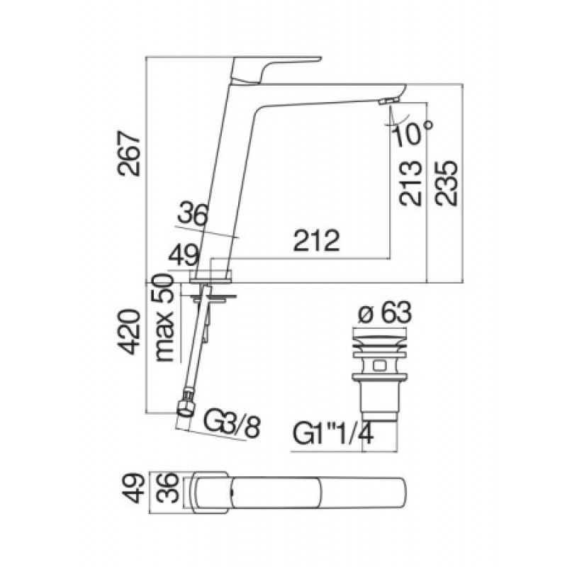 Смеситель для раковины Nobili Acquaviva VV103128/2BM