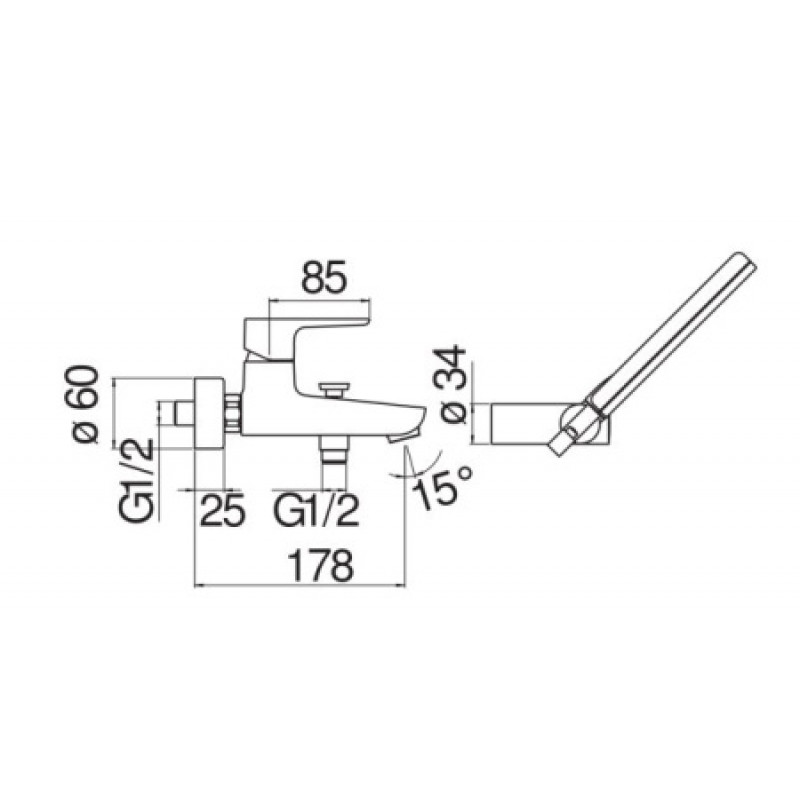 Смеситель для ванны Nobili Acquaviva VV103110BM