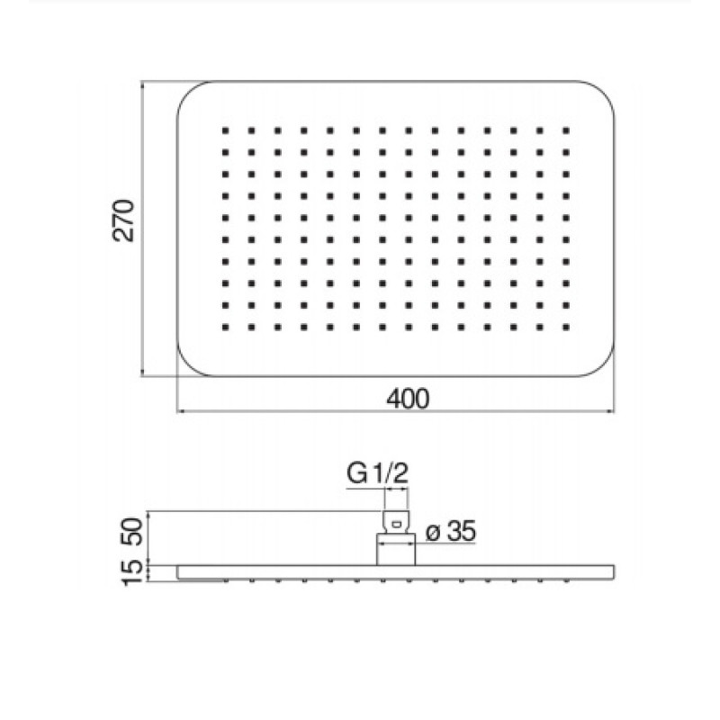 Верхний душ Nobili 400x270 мм AD139/133CR