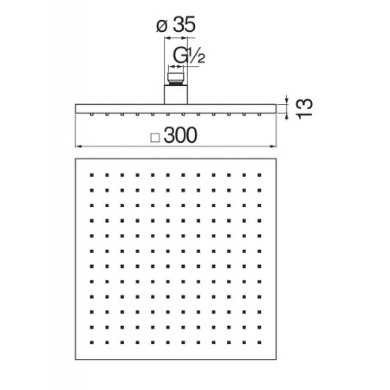 Верхній душ Nobili 300x300 мм AD139/64BM