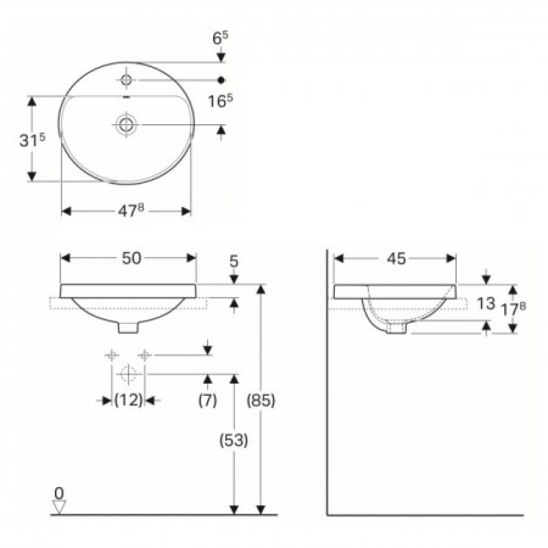 Раковина Geberit VariForm 500х450 мм 500.713.01.2