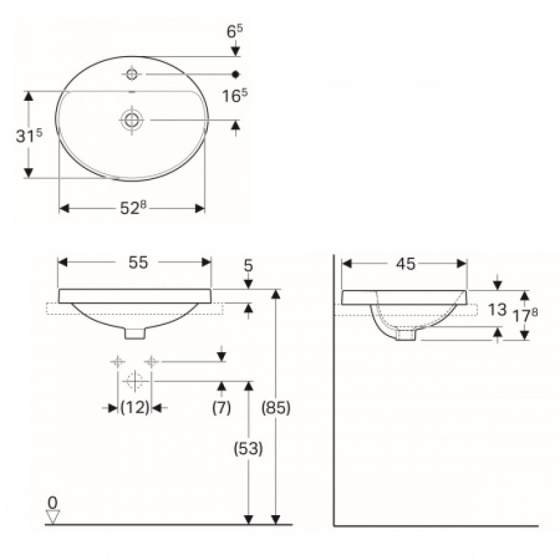 Раковина Geberit VariForm 550х450 мм 500.721.01.2