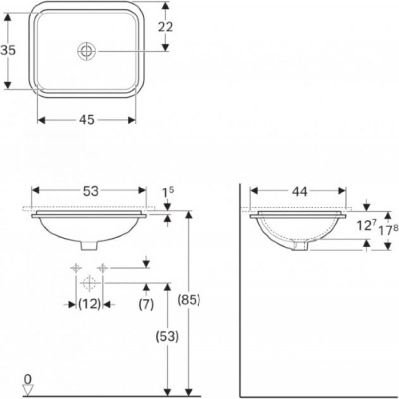 Раковина Geberit VariForm 530х440 мм 500.761.01.2