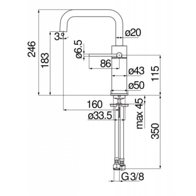 Смеситель для раковины Nobili Velis VE125118/3FLP