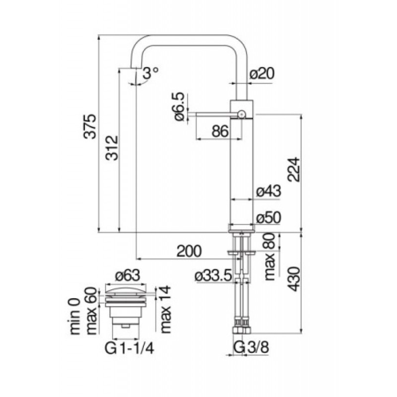 Смеситель для раковины Nobili Velis VE125158/2CR
