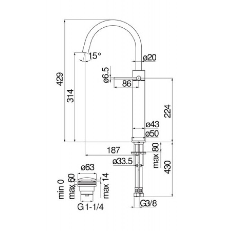 Смеситель для раковины Nobili Velis VE125168/2FLP
