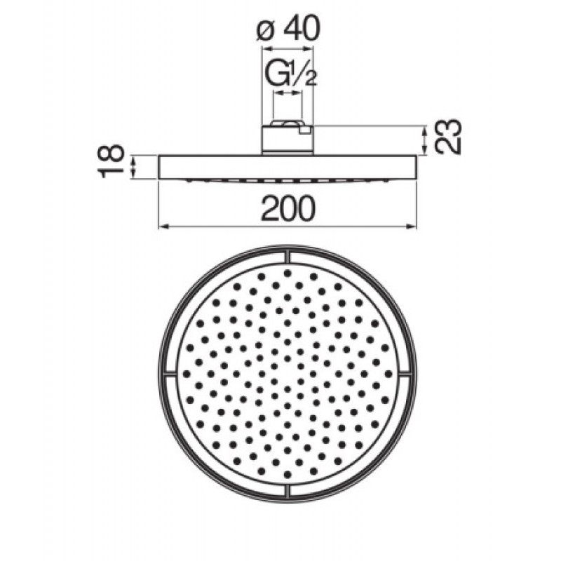 Верхний душ Nobili 200 мм AD139/10CIX