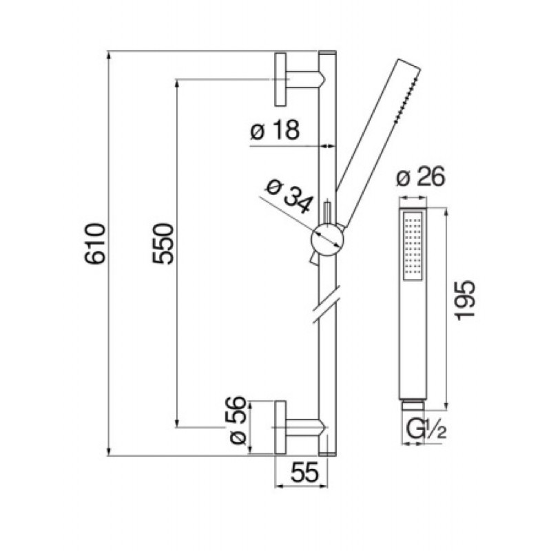 Душевой комплект Nobili AD146/25FO