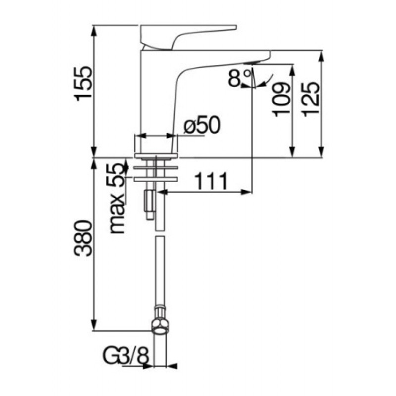 Смеситель для раковины Nobili Yoyo YO126118/3CR