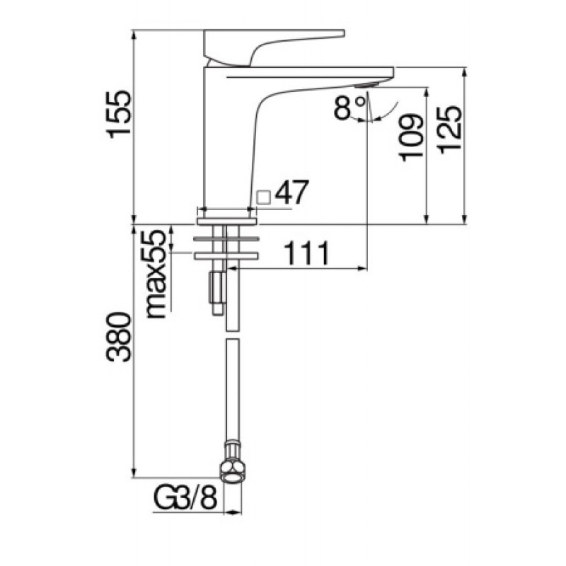 Смеситель для раковины Nobili Seven SE124118/3BM