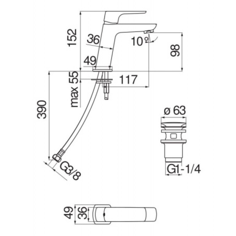 Смеситель для раковины Nobili Acquaviva VV103118/2CR