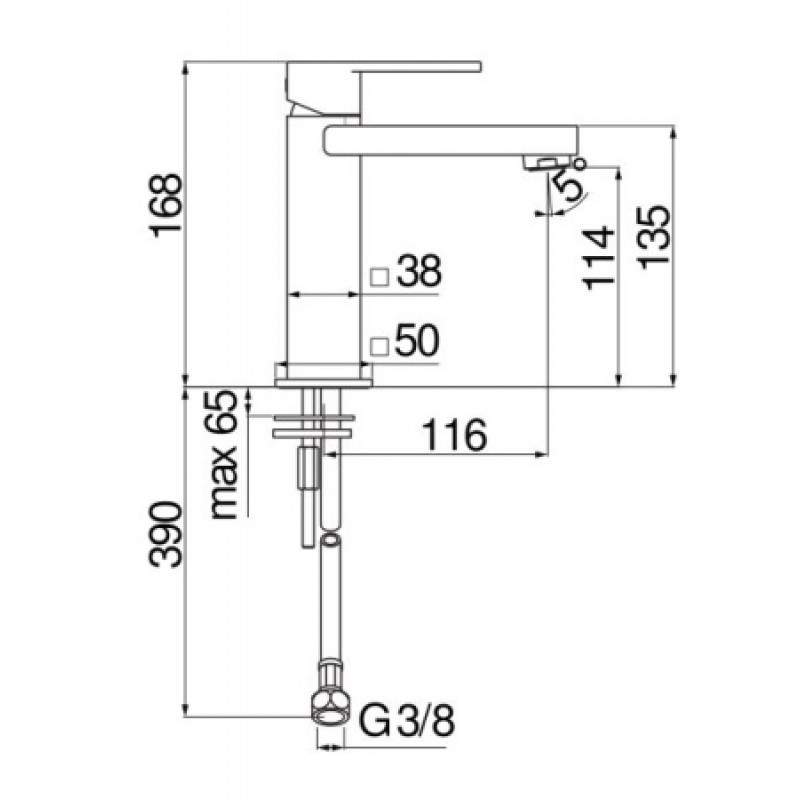 Змішувач для раковини Nobili Loop LP90118/2CR