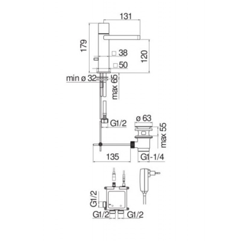 Змішувач для раковини Nobili Loop EC90118/1CR