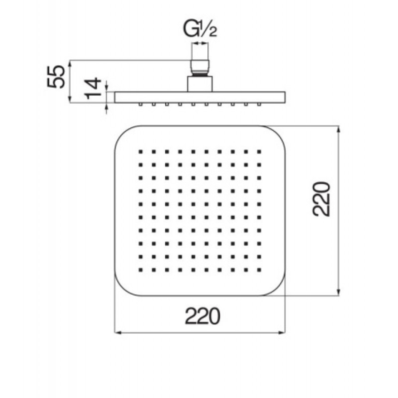 Верхний душ Nobili 220х220 мм AD139/79FO