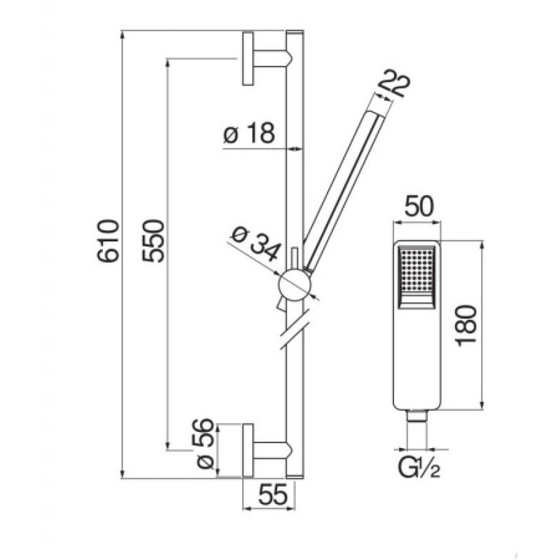 Душевой комплект Nobili Components AD140/53CR