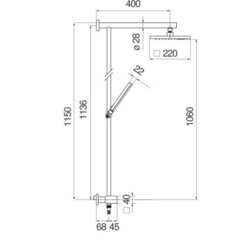 Душевая система Nobili Loop LP90130/30CR