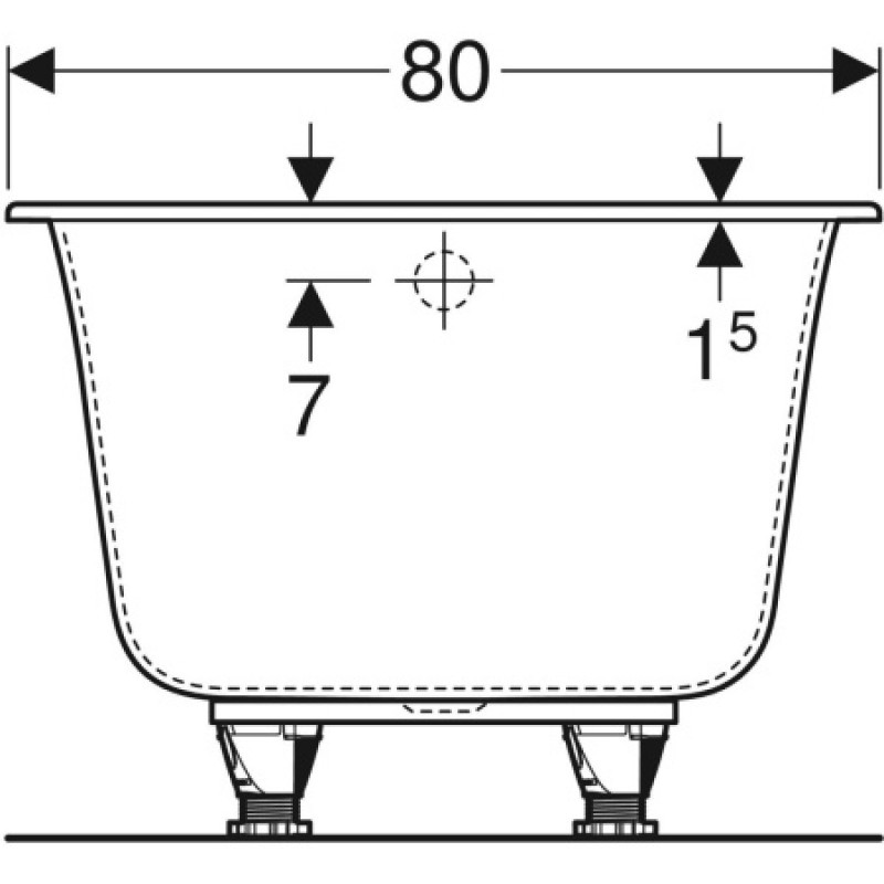 Ванна акриловая Geberit Soana 180х80 554.015.01.1