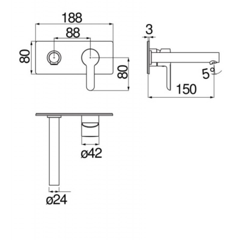 Змішувач для раковини Nobili ABC AB87198CR
