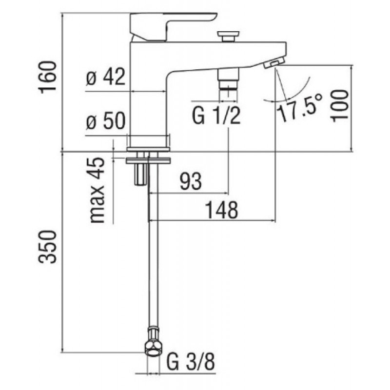 Змішувач для раковини Nobili ABC AB87118/10CR